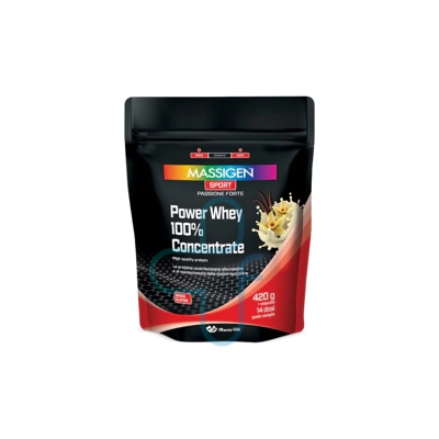 MASSIGEN SPORT POWER WHEY CONCENTRATE VANIGLIA 420 G - farmasorriso.com