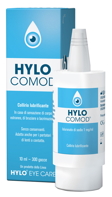 HYLO-COMOD GOCCE OCULARI IALURONATO DI SODIO 0,1%  FLACONCINO 10 ML - farmasorriso.com
