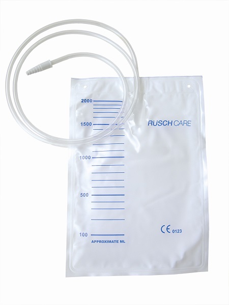 SACCA DI DRENAGGIO LETTO PER INCONTINENZA 2000ML IN PVC CON TUBO DI RACCORDO 130CM DIAMETRO 5X7MM MONOUSO 30 PEZZI - farmasorriso.com