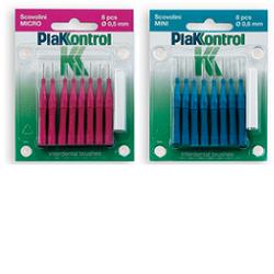PLAKKONTROL SCOVOLINO MICRO 0,5 MM 8 PEZZI + MANICO - farmasorriso.com