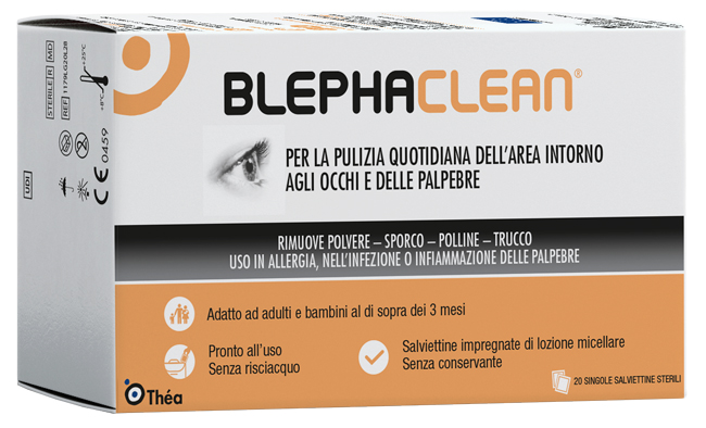 BLEPHACLEAN GARZE OCULARI STERILI A BASE DI ACIDO IALURONICO 20 PEZZI - farmasorriso.com