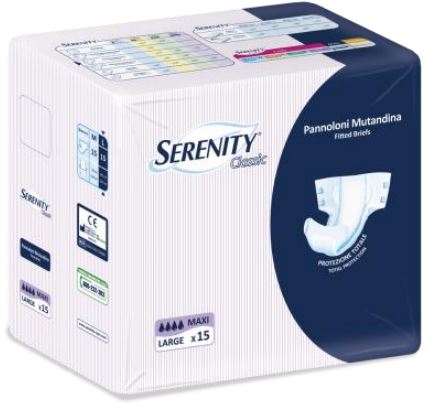 PANNOLONE PER INCONTINENZA A MUTANDINA SERENITY CLASSIC FORMATO MAXI TAGLIA LARGE 15 PEZZI - farmasorriso.com