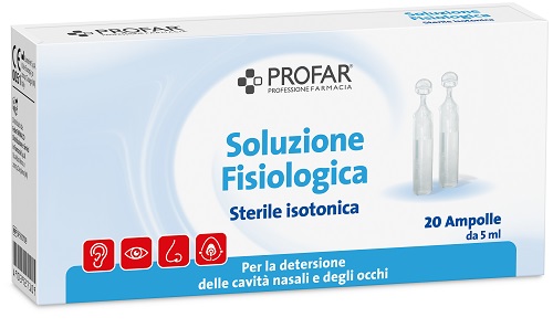 PROFAR SOLUZIONE FISIOLOGICA STERILE ISOTONICA 5 ML 20 AMPOLLE - farmasorriso.com