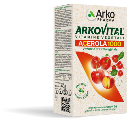 ARKOVITAL ACEROLA 1000 30 COMPRESSE MASTICABILI - farmasorriso.com