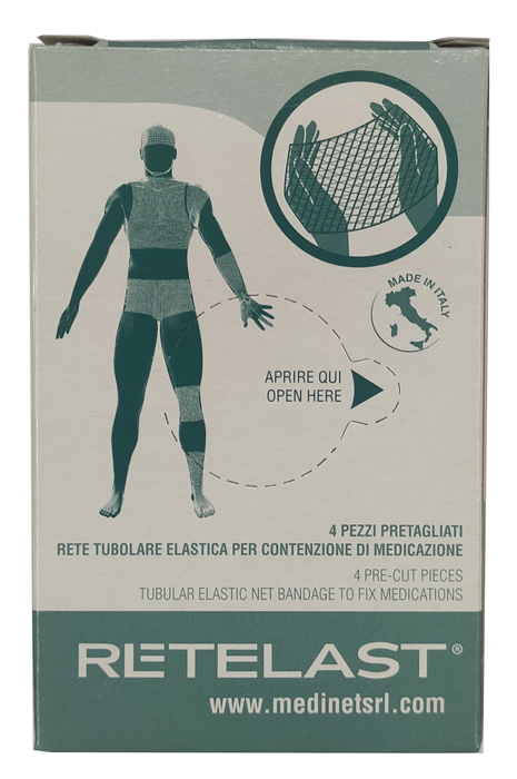 RETE TUBOLARE RETELAST ELASTICA PRETAGLIATA BIANCA PER BRACCIO O PIEDE 4 PEZZI - farmasorriso.com