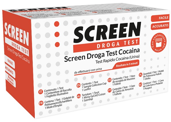 SCREEN DROGA TEST COCAINA TEST ANTIDROGA CON CONTENITORE URINA - farmasorriso.com