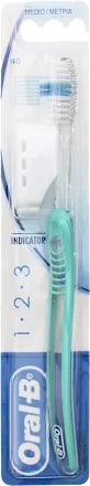 ORALB 123 INDICATOR SPAZZOLINO MANUALE SETOLE 35 MEDIE 2 PEZZI - farmasorriso.com