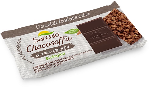 CHOCOSOFFIO BARRETTA CIOCCOLATO FONDENTE EXTRA E RISO CROCCANTE 25 G - farmasorriso.com