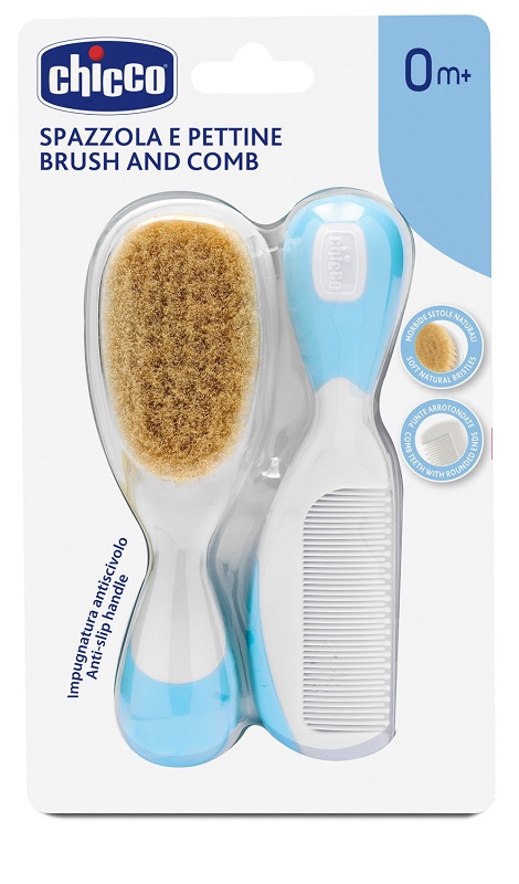 CHICCO SPAZZOLA + PETTINE AZZURRO - farmasorriso.com