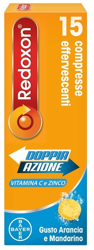 REDOXON DOPPIA AZIONE 15 COMPRESSE EFFERVESCENTI VITAMINA C ZINCO ARANCIA E MANDARINO 45,78 G - farmasorriso.com
