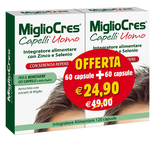 MIGLIOCRES UOMO 60+60 CAPSULE PROMO - farmasorriso.com