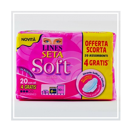 LINES SETA SOFT ALI 16+4 PEZZI - farmasorriso.com