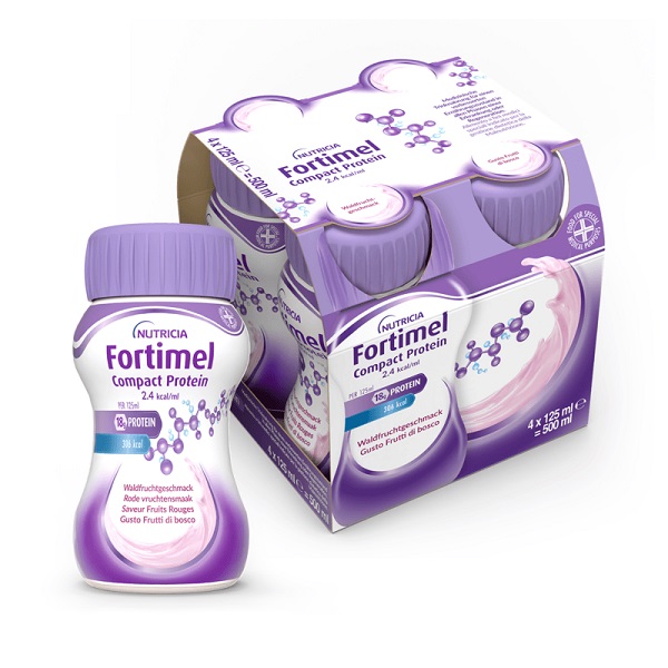 NUTRICIA FORTIMEL COMPACT PROTEIN GUSTO FRUTTI DI BOSCO 4 BOTTIGLIE DA 125 ML - farmasorriso.com