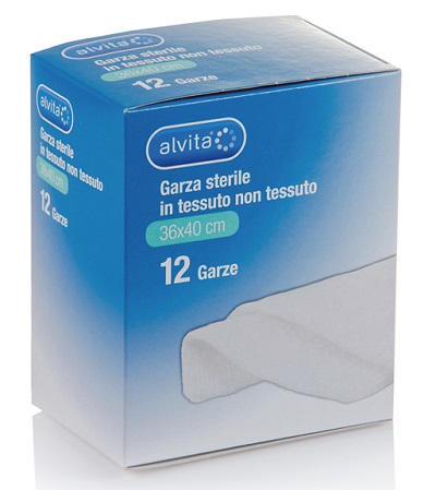 ALVITA GARZA STERILE IN TESSUTO NON TESSUTO 36X40CM 12 PEZZI - farmasorriso.com