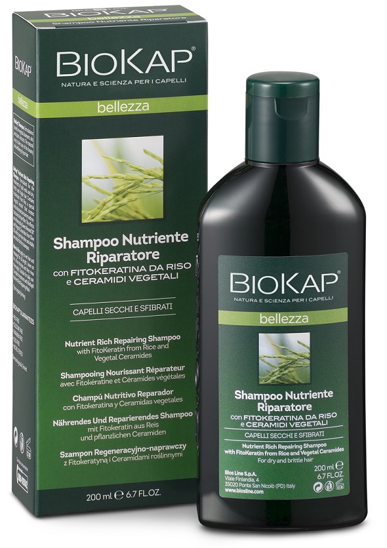 BIOKAP BELLEZZA SHAMPOO NUTRIENTE/RIPARATORE 200 ML BIOSLINE - farmasorriso.com
