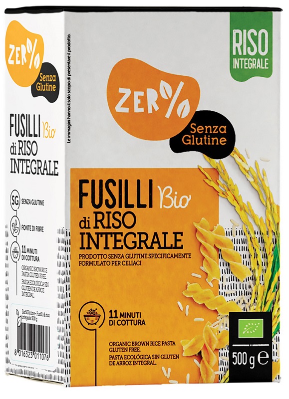 ZERO% GLUTINE FUSILLI DI RISO INTEGRALE SENZA GLUTINE BIO 500 G - farmasorriso.com