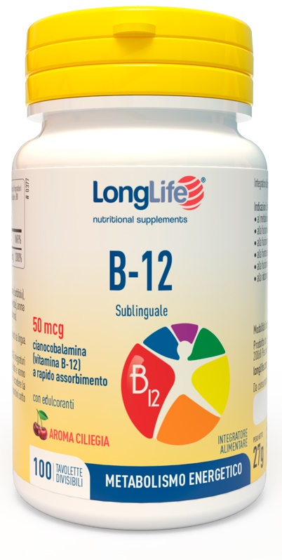 LONGLIFE B12 50MCG SUBLINGUALE 100 TAVOLETTE - farmasorriso.com