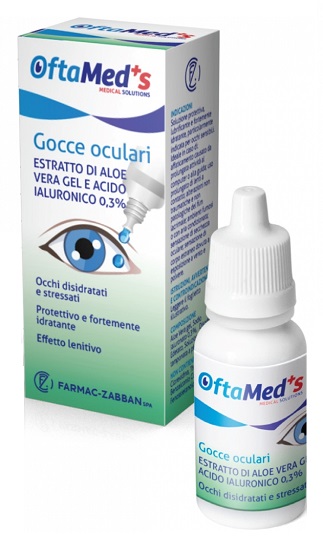OFTAMED'S GOCCE OCULARI OCCHI DISIDRATATI E STRESSATI ESTRATTO ALOE VERA GEL E ACIDO IALURONICO 0,3% 10 ML - farmasorriso.com