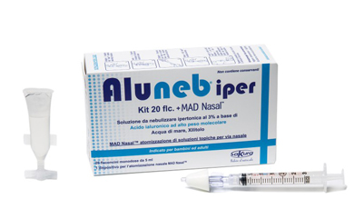 ALUNEB KIT SOLUZIONE IPERTONICA 3% 20 FLACONCINI + MAD NASAL ATOMIZZATORE - farmasorriso.com