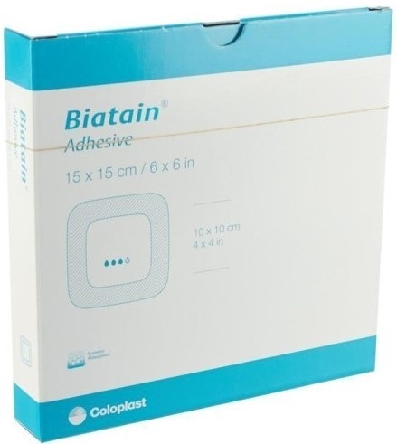 MEDICAZIONE BIATAIN IN SCHIUMA DI POLIURETANO CON IDROCOLLOIDE E BORDO ADESIVO 7,5X7,5 CM 10 PEZZI - farmasorriso.com