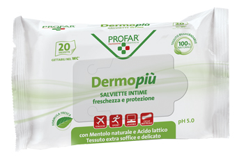 DERMO PIU' SALVIETTE INTIME 20 PEZZI PROFAR - farmasorriso.com