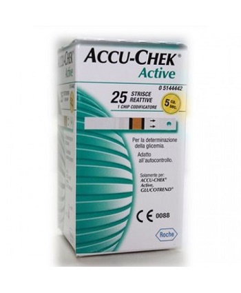 STRISCE MISURAZIONE GLICEMIA ACCU-CHEK ACTIVE STRIPS 25 PEZZI INF RETAIL - farmasorriso.com
