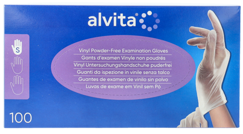 ALVITA GUANTI IN VINILE SENZA POLVERE TAGLIA S 100 PEZZI - farmasorriso.com