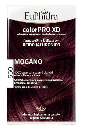 EUPHIDRA COLORPRO XD 550 MOGANO GEL COLORANTE CAPELLI IN FLACONE + ATTIVANTE + BALSAMO + GUANTI - farmasorriso.com
