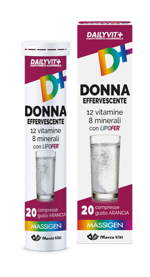 MASSIGEN DONNA MULTIVITAMINICO E MULTIMINERALE EFFERVESCENTE 20 COMPRESSE - farmasorriso.com