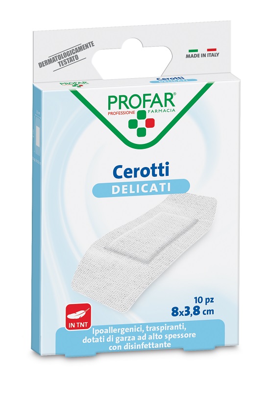 CEROTTO TESSUTO NON TESSUTO DELICATO SUPER 8X3,8 CM 10 PEZZI PROFAR - farmasorriso.com