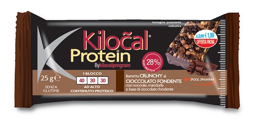 KILOCAL PROTEIN BARRETTA CIOCCOLATO FONDENTE NOCCIOLE MANDORLE 25 G - farmasorriso.com