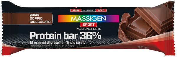 MASSIGEN SPORT PROTEIN BARRETTA 36% DOPPIO CIOCCOLATO 35 G - farmasorriso.com