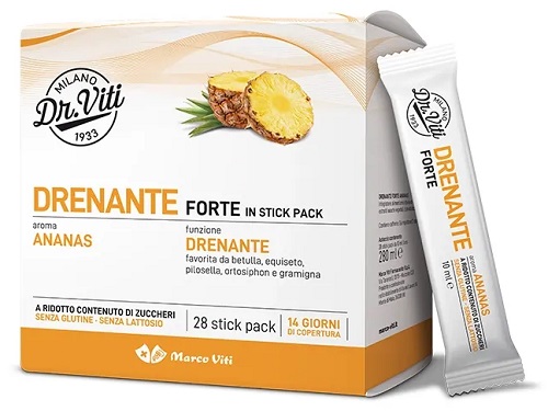 DR VITI DRENANTE FORTE ANANAS 28 STICK PACK SENZA ZUCCHERI - farmasorriso.com