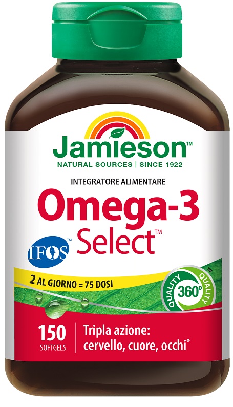 JAMIESON OMEGA 3 SELECT IFOS 150 SOFTGEL SENZA GLUTINE NATURALMENTE PRIVO DI LATTOSIO - farmasorriso.com