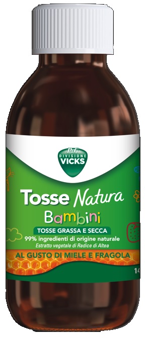 VICKS TOSSE NATURA BAMBINI TOSSE GRASSA E SECCA GUSTO MIELE E FRAGOLA 140 ML - farmasorriso.com