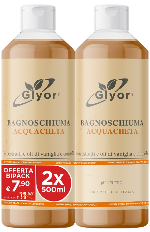 GLYOR BAGNOSCHIUMA BIPACK ACQUACHETA 500 + 500 ML - farmasorriso.com