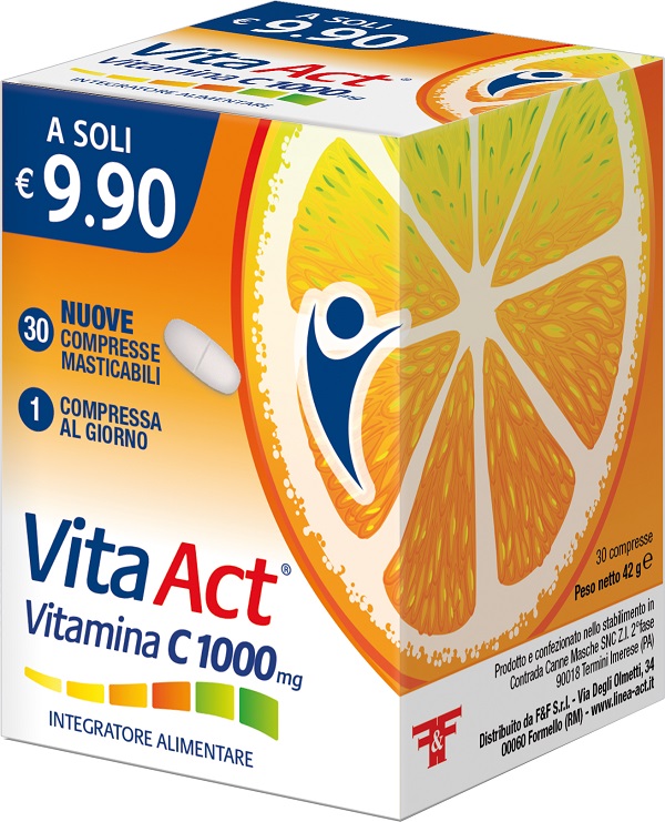VITA ACT VITAMINA C 1000MG 30 COMPRESSE MASTICABILI - farmasorriso.com