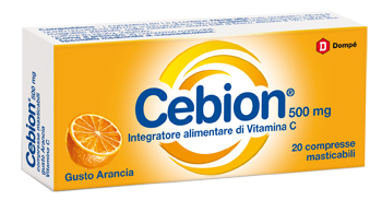 CEBION MASTICABILE ARANCIA VITAMINA C 500 MG 20 COMPRESSE - farmasorriso.com