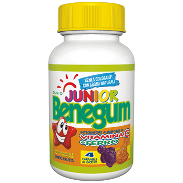 BENEGUM JUNIOR VIT C E FERRO 40 CARAMELLE GOMMOSE GUSTO FRUTTA - farmasorriso.com