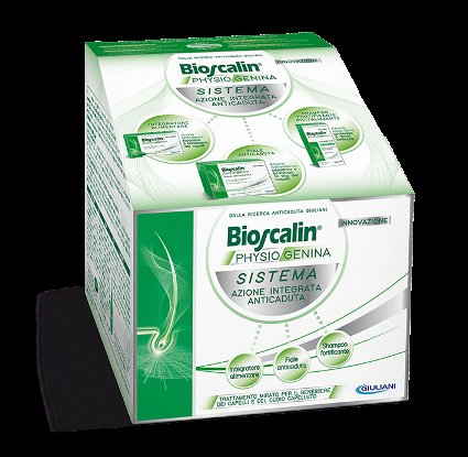 BIOSCALIN PHYSIOGENINA SISTEMA COMPRESSE 25 G + FIALE 35 ML + SHAMPOO RIVITALIZZANTE 200 ML - farmasorriso.com