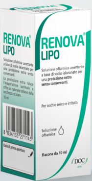 RENOVA COLLIRIO SOSTITUTO LACRIMALE A BASE DI ACIDO IALURONICO 0,4% E LIPIDI FLACONE DA 10 ML SENZA CONSERVANTI - farmasorriso.com