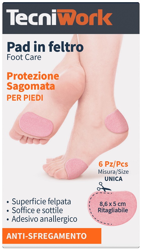 PAD IN FELTRO SAGOMATO 8,6X5CM 6 PEZZI - farmasorriso.com
