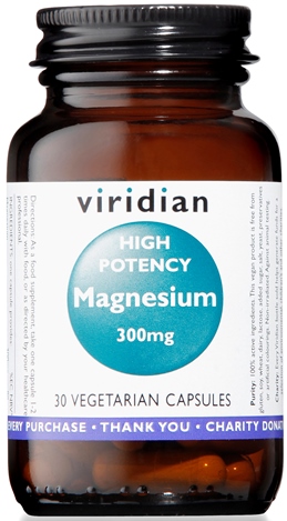 VIRIDIAN MAGNESIUM 300MG HIGH POTENCY 30 CAPSULE VIRIDIAN MAGNESIO SUPERIORE ALTA CONCENTRAZIONE - farmasorriso.com