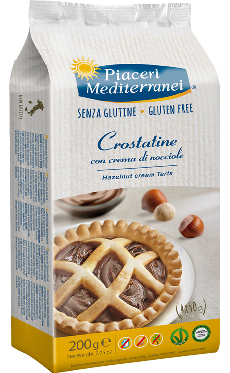 PIACERI MEDITERRANEI CROSTATINA CON CREMA DI NOCCIOLA 4 X 50 G - farmasorriso.com