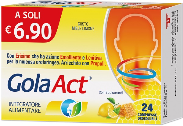 GOLA ACT MIELE E LIMONE 24 COMPRESSE OROSOLUBILI - farmasorriso.com