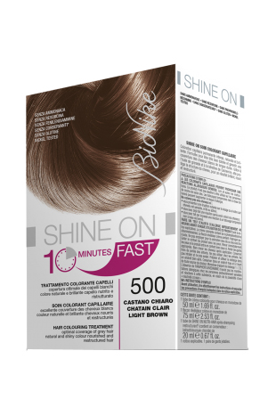 BIONIKE SHINE ON FAST TRATTAMENTO COLORANTE CAPELLI CASTANO CHIARO 500 FLACONE 60 ML + TUBO 60 ML - farmasorriso.com