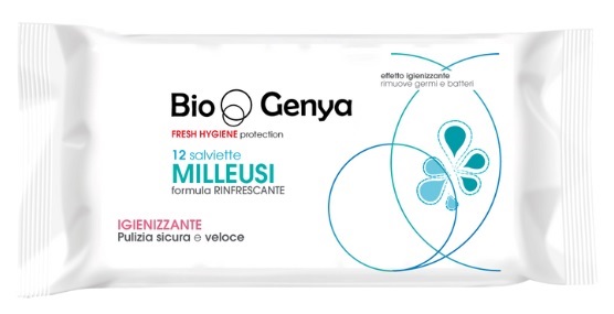 BIOGENYA FRESH HYGIENE PROTECTION 12 SALVIETTE MILLEUSI RINFRESCANTE IGIENIZZANTE - farmasorriso.com