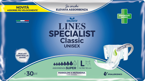 PANNOLONE MUTANDINA LINES SPECIALIST CLASSIC SUPER ULTRA MG 30 PEZZI - farmasorriso.com