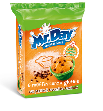 MR DAY MUFFIN SENZA GLUTINE CON PEPITE DI CIOCCOLATO FONDENTE 6 X 42 G - farmasorriso.com