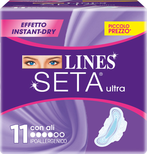 LINES SETA ULTRA ASSORBENTI CON ALI 11 PEZZI - farmasorriso.com